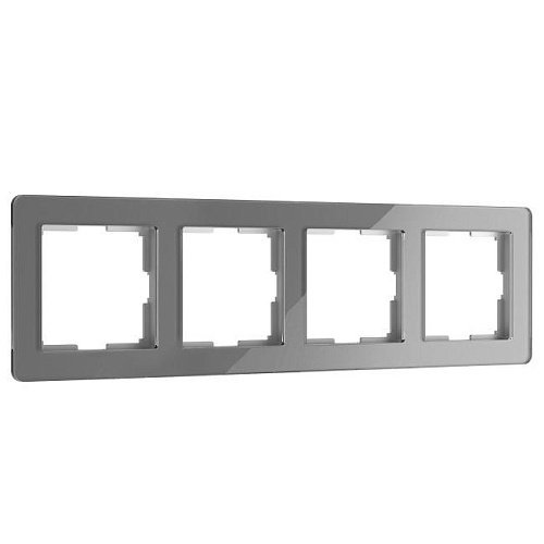 W0042704/ Рамка на 4 поста Acrylic (графит) Рамка Werkel W0042704/ Рамка на 4 поста Acrylic (графит)