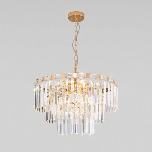 Подвесная люстра Eurosvet Elegante 10130/8 золото/прозрачный хрусталь Strotskis Smart