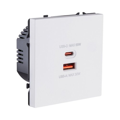 EC-024WH Розетка USB A+C 65W, белый матовый Kollinger Eclipse EC-024WH