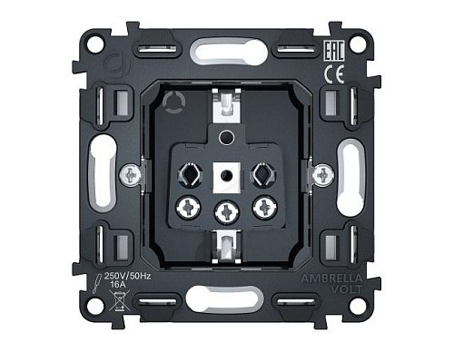Механизм электрической розетки 16A-250V с/з на винтовых зажимах Ambrella Volt QUANT VM141