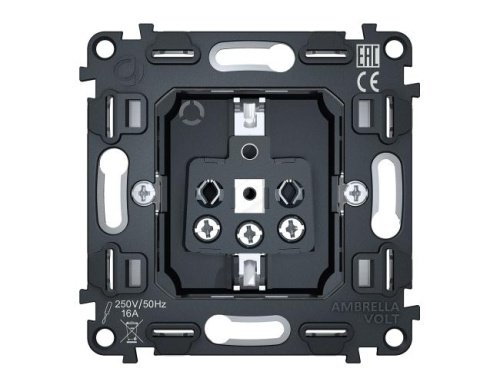 Механизм электрической розетки 16A-250V с/з на винтовых зажимах Ambrella Volt QUANT VM141