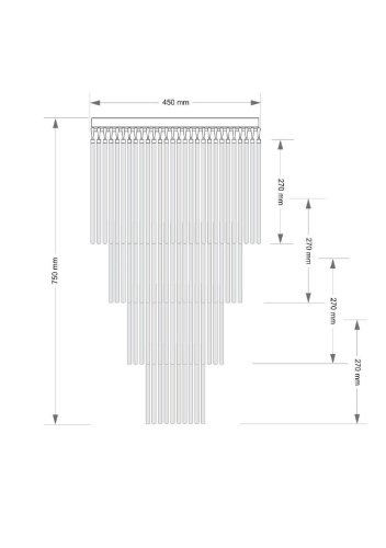 Люстра каскадная Kutek Filago FIL-PLM-7(P)450/270