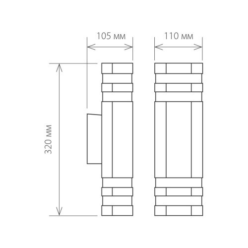 Уличный настенный светильник Elektrostandard 1443 1443 TECHNO черный