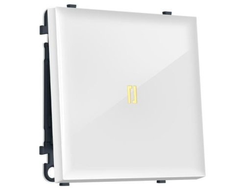 MS102010 Комплект механизма 1-кл выключателя с подсветкой 3200K SIGMA Белый глянец 10A-250V QUANT PRO (SP1020, PR101, G11Y)