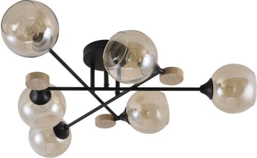 Потолочная люстра 01491-0.3-06 BK+WOOD