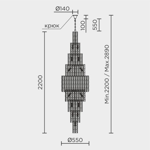 ML.900.35 GD Люстра каскадная ML Modelux ML.900.35 GD