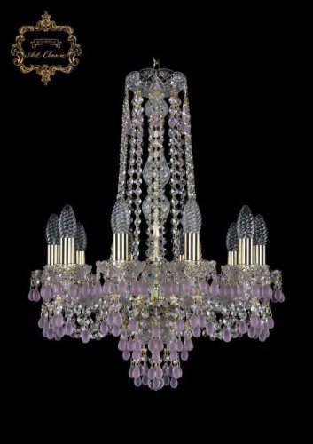 Подвесная хрустальная люстра 11.24 Art Classic 11.24.10.165.h-63.Gd.V7010