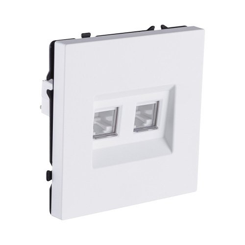 Розетка двойная Ethernet RJ45 Cat.6, белый матовый Kollinger Eclipse EC-018WH