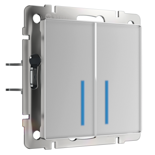 Выключатель Werkel Встраиваемые механизмы серебряные W4520006/ Сенсорный выключатель двухклавишный с подсветкой 1000 Вт (серебряный)