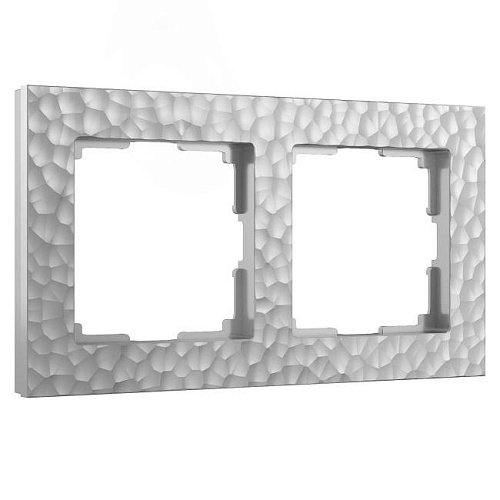 W0022406/ Рамка на 2 поста Hammer (серебряный) Рамка Werkel W0022406/ Рамка на 2 поста Hammer (серебряный)