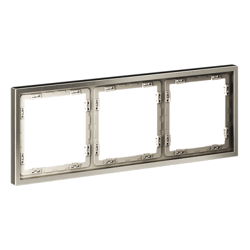 Рамка металлическая на 3 поста, S70 Metal (никель)