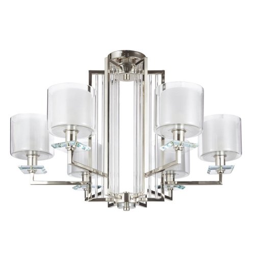 NICOLAS SP-PL6 NICKEL/WHITE Подвесная люстра Crystal Lux Nicolas NICOLAS SP-PL6 NICKEL/WHITE