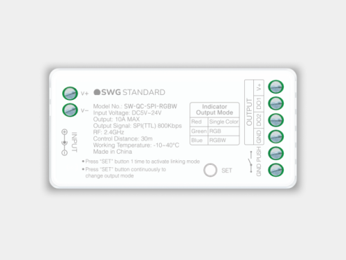 00-00040673 Контроллер универсальный Quick control SPI 3 в 1 (один цвет/RGB/RGBW), SWG Standard 00-00040673
