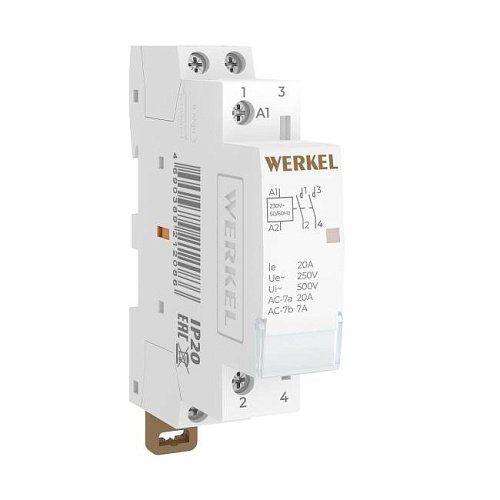 W941M20O/ Контактор модульный 20 A 2NO (1 мод.) Контактор модульный Werkel Контакторы W941M20O/ Контактор модульный 20 A 2NO (1 мод.)
