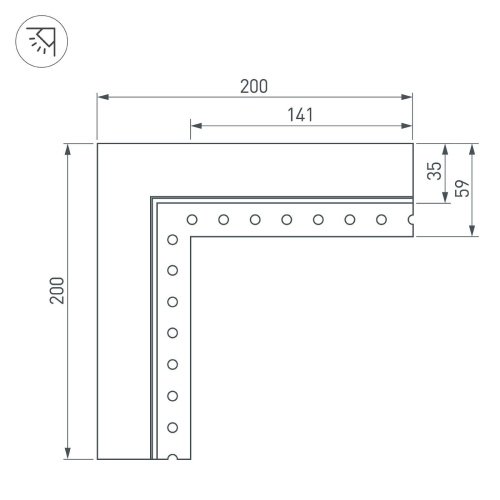 Угол Arlight 030100