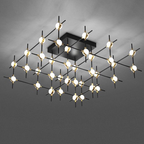 MX18001067-36A black/gold Потолочная люстра Delight Collection Molecular MX18001067-36A black/gold