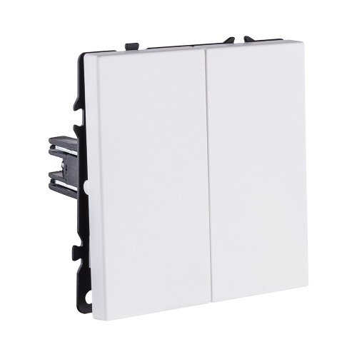 EC-025WH Выключатель кнопочный 2-клавишный 10А/250В, белый матовый Kollinger Eclipse EC-025WH