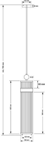Светильник потолочный Kutek Loretto LOR-ZW-2(P)120/R
