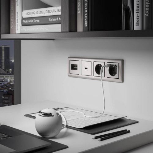 Розетка Werkel W1171002/ Розетка с заземлением (глянцевый никель)