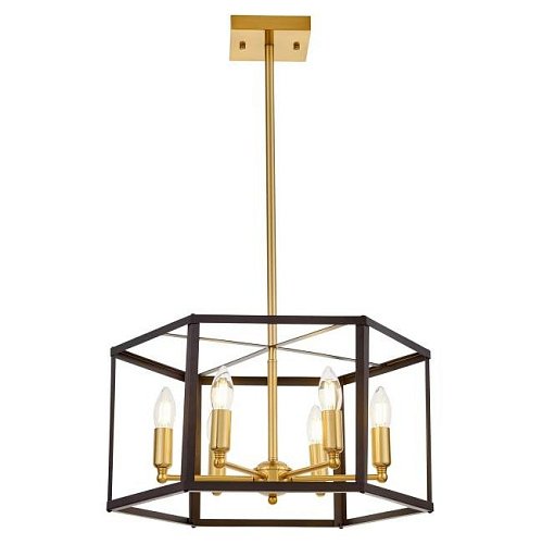 Люстра на штанге Lumina Deco Lorton LDP 1142-6 BK+MD