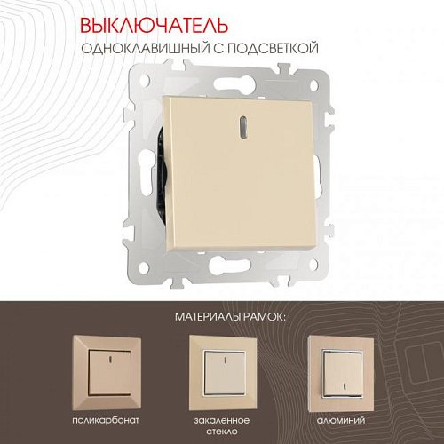 203.31-1.shampan Выключатель Arte Milano Am-203 203.31-1.shampan