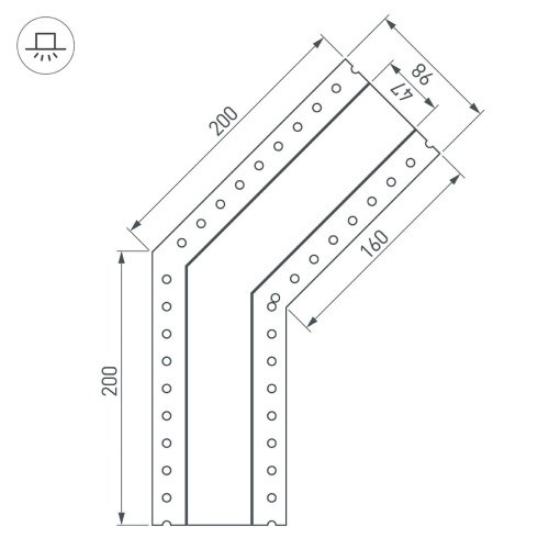 Угол Arlight 030102