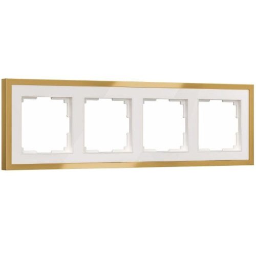 Рамка Baguette  Werkel W0042853/ Рамка на 4 поста Baguette (белый/золотистая латунь)