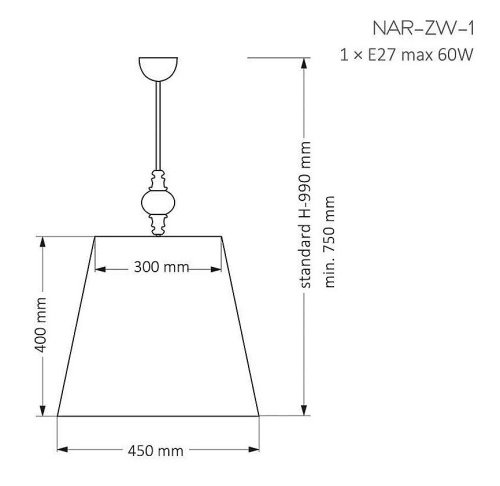 Подвесная люстра Kutek Narni NAR-ZW-1(CZ)