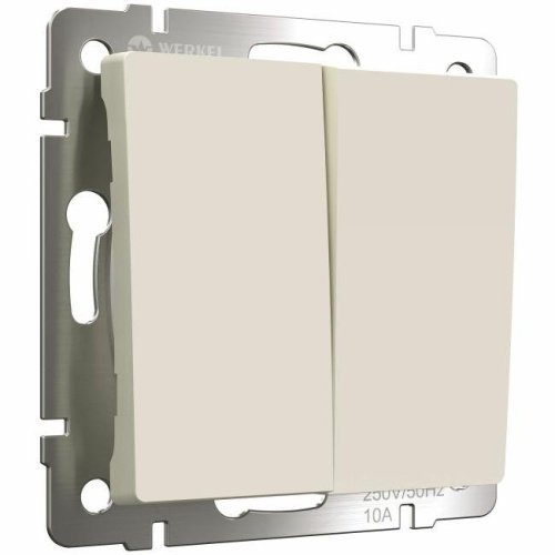 Выключатель Werkel W1122062/ Выключатель двухклавишный проходной (айвори матовый)