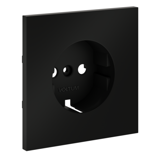 Накладка для розетки с заземлением, S70 (черный матовый)