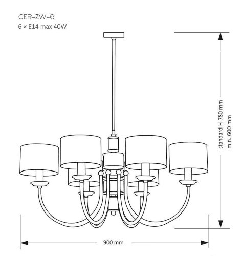 Люстра на штанге Kutek Cero CER-ZW-6(Z)
