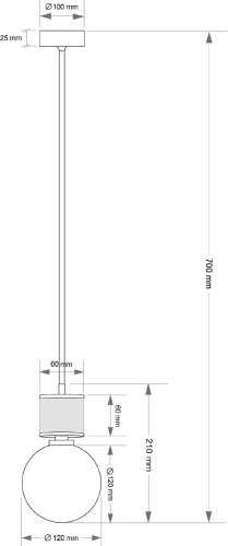 Светильник потолочный Kutek Erba ERB-ZW-1(ZM/2)B
