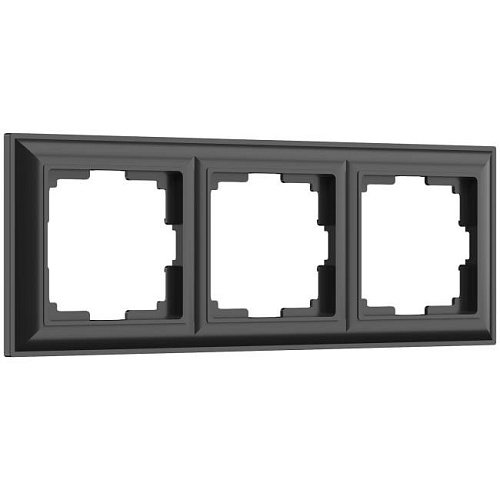 W0032208/ Рамка на 3 поста Fiore (черный матовый) Рамка Werkel W0032208/ Рамка на 3 поста Fiore (черный матовый)