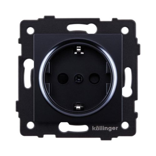 REA-002BK Розетка штепсельная SCHUKO 16A/250 В, черный Kollinger REA-002BK для Aspekt, Eleganz, Reflex