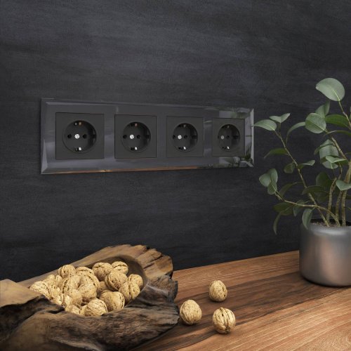 Рамка Werkel W0041208/ Рамка на 4 поста Diamant (черный)