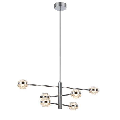 Люстра на штанге Delight Collection Indiana MX22030002-6A chrome/clear