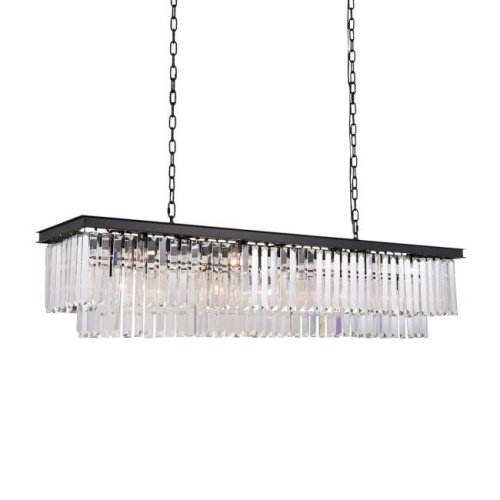 KR0387P-12C/P black/clear Подвесная люстра Delight Collection 1920s Odeon KR0387P-12C/P black/clear