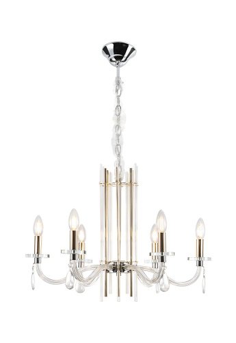 AURELIO SP6 GOLD+CHROME/TRANSPARENT Подвесная люстра Crystal Lux Aurelio AURELIO SP6 GOLD+CHROME/TRANSPARENT