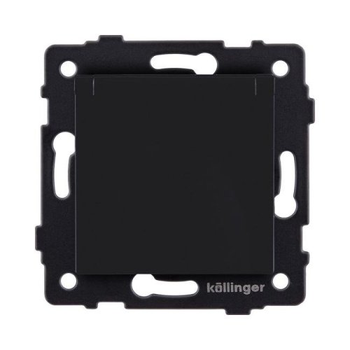 Розетка штепсельная SCHUKO 16A/250 В с крышкой, черный матовый Kollinger REA-006BM для Aspekt, Eleganz, Reflex