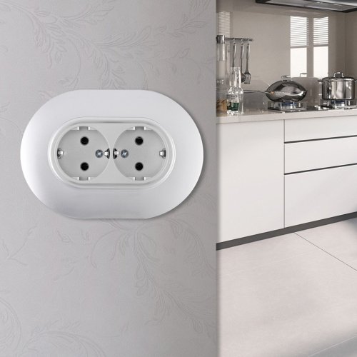Розетка Arte Milano Set08-2 SET08-double-40-2 silver