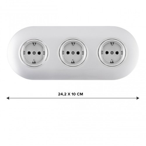 SET08-3-40-1x3 silver Розетка Arte Milano Set08-3 SET08-3-40-1x3 silver