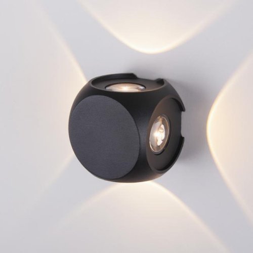 1504 TECHNO LED CUBE черный Уличный настенный светильник Elektrostandard Сube 1504 TECHNO LED CUBE черный