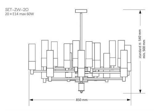 Люстра на штанге Kutek Seti SET-ZW-20(Z)
