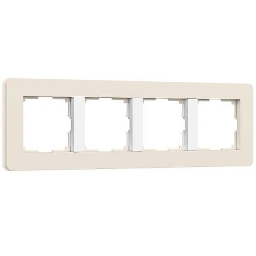 W0043066/ Рамка на 4 поста Split (айвори/белый, soft-touch) Рамка Werkel Split айвори/белый, soft-touch W0043066/ Рамка на 4 поста Split (айвори/белый, soft-touch)