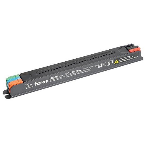 Трансформатор для светодиодной ленты с диммированием 60W 24V IP20 Feron LB006 52128