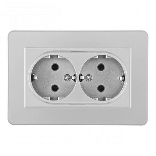 SET16-double-40-2 silver Розетка Arte Milano Set16-2 SET16-double-40-2 silver