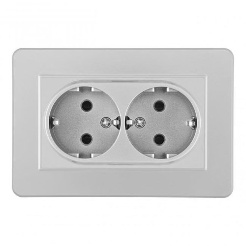 SET16-double-40-2 silver Розетка Arte Milano Set16-2 SET16-double-40-2 silver