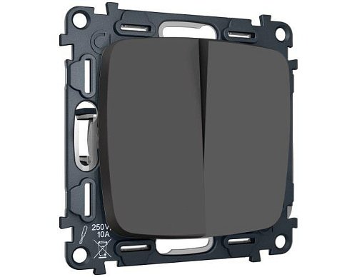 MO903050 MO903050 Комплект механизма 2-кл выключателя с самовозвратом OMEGA Графит Мягкое касание QUANT (OP9030, VM129)