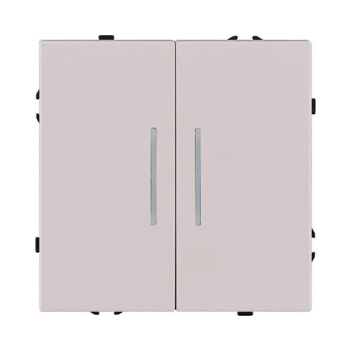 EC-010CM Выключатель 2-клавишный 10А/250В с LED подсветкой, кашемир матовый Kollinger Eclipse EC-010CM