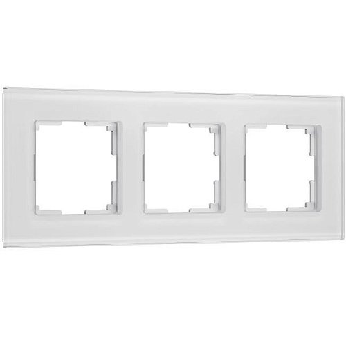 W0033101/ Рамка на 3 поста Senso (белый, стекло soft-touch) Рамка Werkel W0033101/ Рамка на 3 поста Senso (белый, стекло soft-touch)